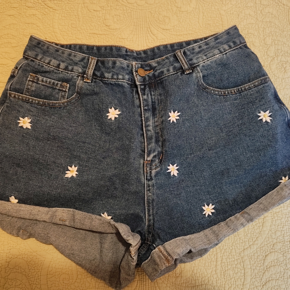 SHEIN Floral Jean Shorts